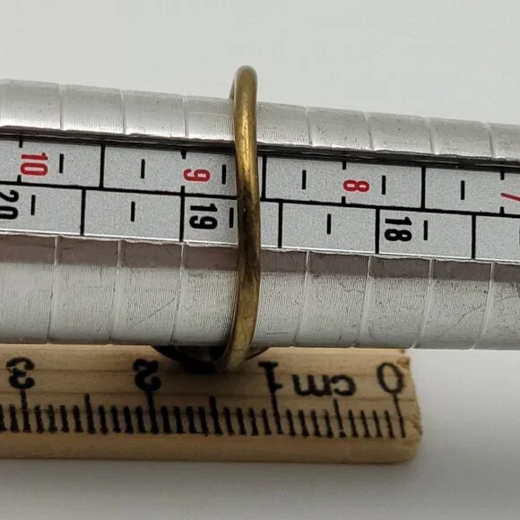 Vintage Antique Brass White Freshwater Pearl Inlay Adjustable Ring OS - Picture 9 of 11